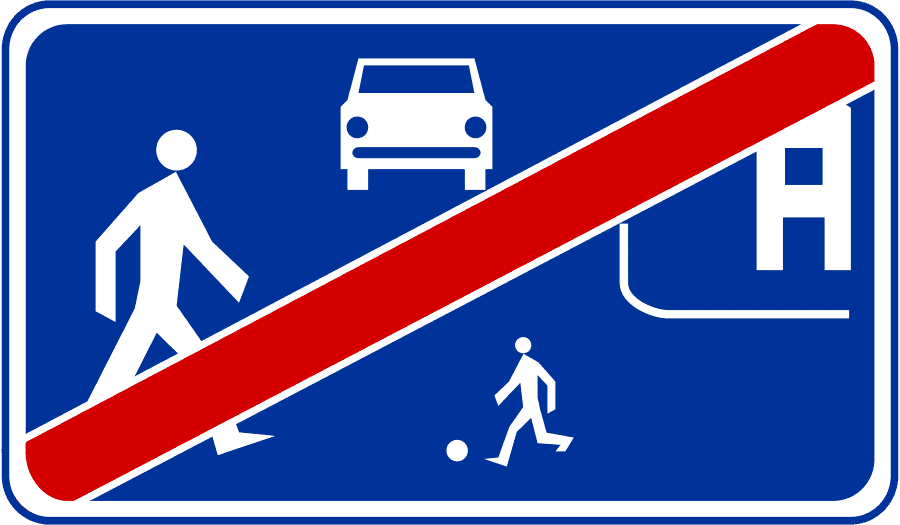 Koniec strefy zamieszkania znak