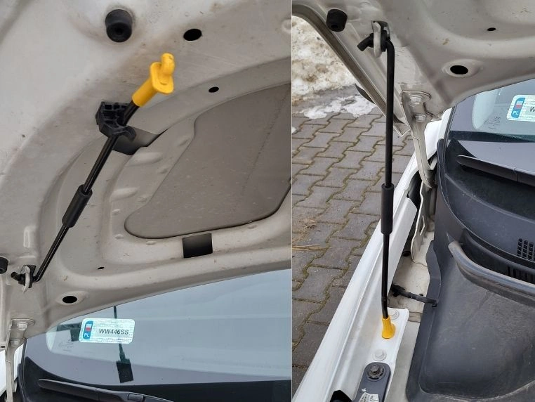Podpórka utrzymująca otwartą pokrywę silnika w Hyundai i20