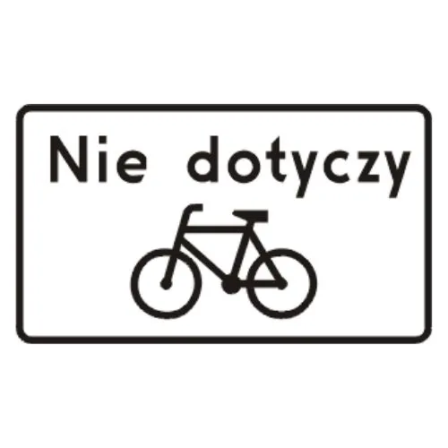 Tabliczka nie dotyczy rowerów – wyłączenie rowerzystów spod zakazu ruchu