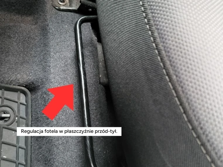 Regulacja położenia fotela przód–tył w Hyundai i20