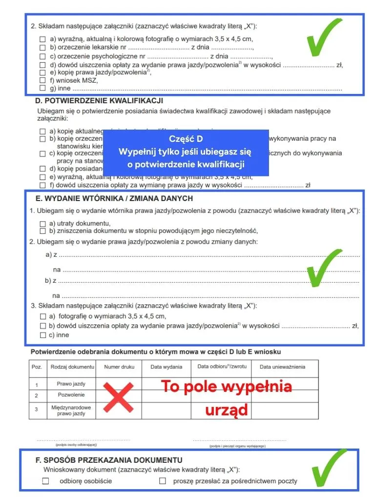 wniosek o wymianę prawa jazdy jak wypełnić dane osobowe urząd i kategorie formularz krok po kroku