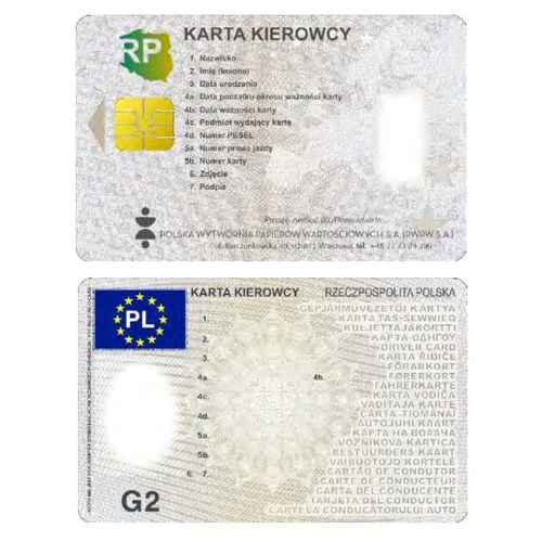 Wzór karty kierowcy do tachografu Wzór polskiej karty kierowcy do tachografu cyfrowego